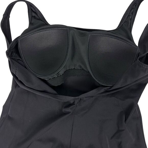 Lands End One-Piece Black Tank Swimsuit size 12L - Picture 3 of 6